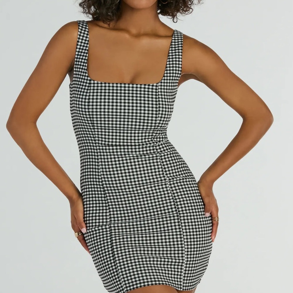 Windsor Black and White Gingham Mini Dress